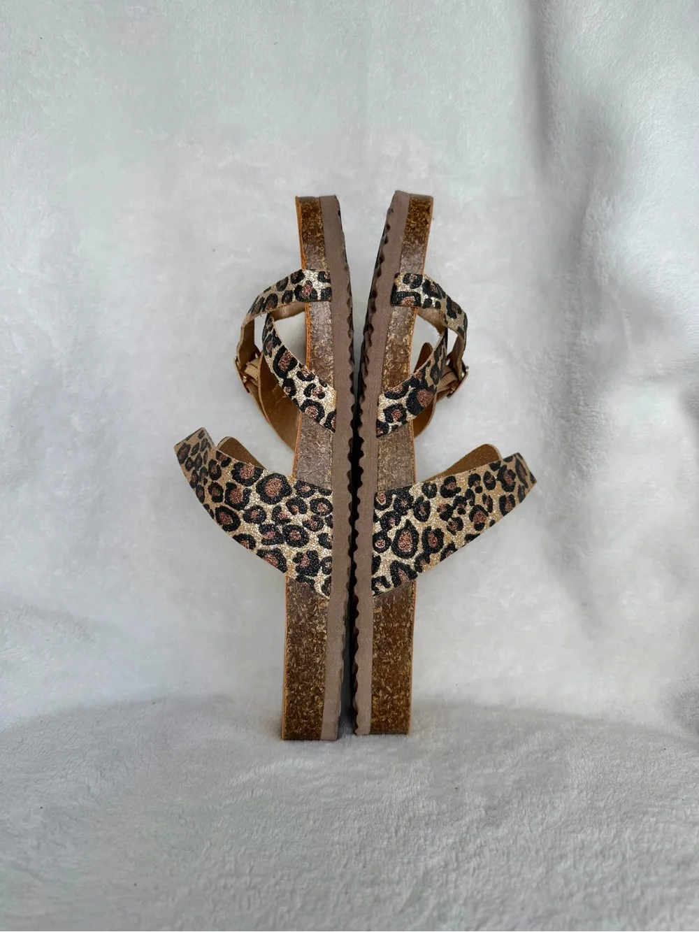Steve Madden Women’s Leopard Print Slide Sandals - Tan Footbed Size 4
